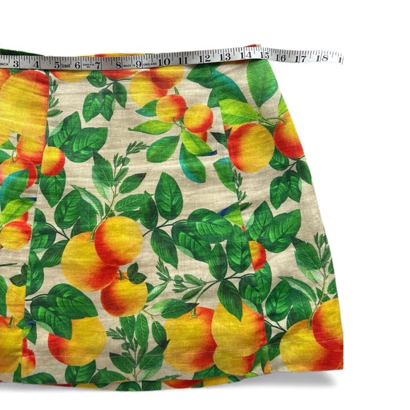 Farm Rio Tropical Citrus Orange Cropped Jacket Mini Skirt Set Iconic Print Sz S - Picture 10 of 15